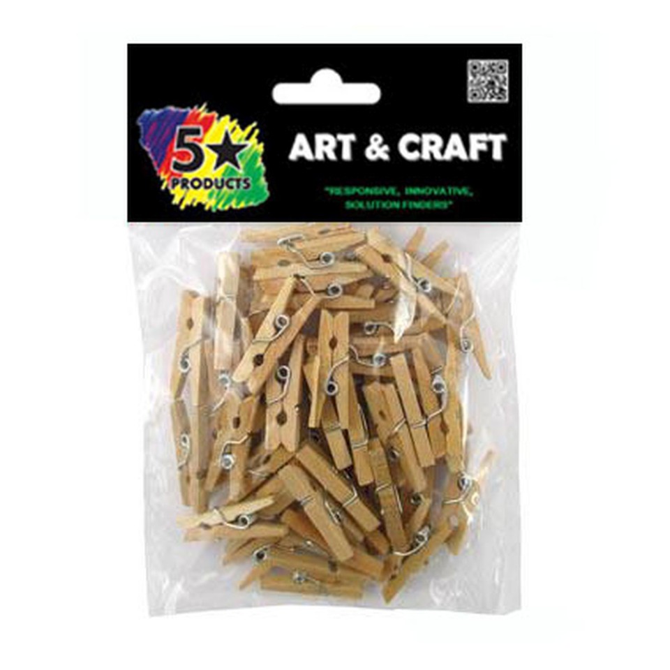 Pegs Craft Workshop Small Natural Colour Pack 50