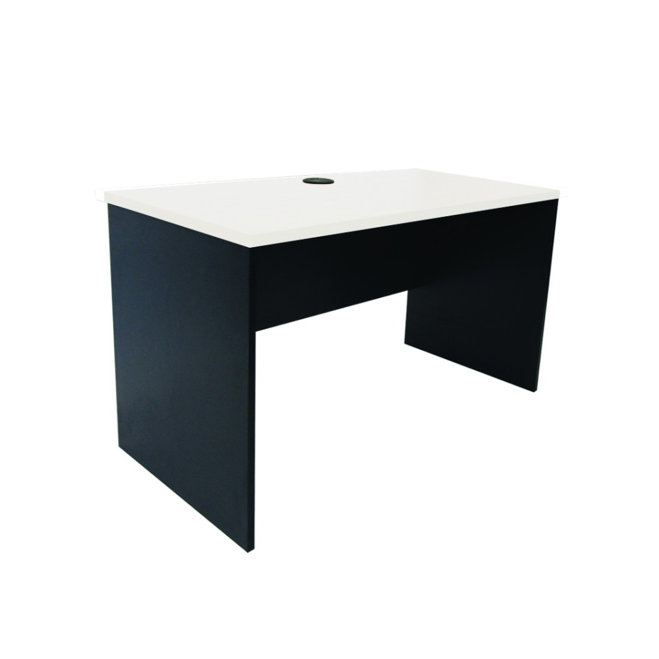 Sonic Straight Desk 1200l X 600d X730h White Top With Charcoal Frame
