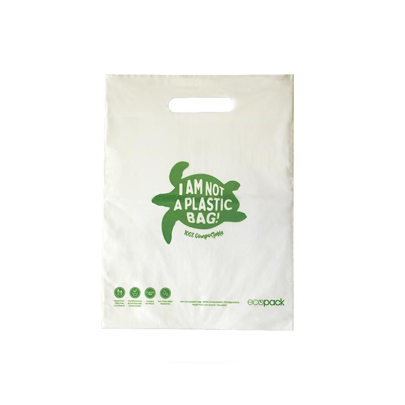 ecopack ED-2089 260(w) x 340(h)mm Compostable Punched Handle Retail Bags Small Packet Of 50