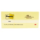 Post-it Self-Adhesive Notes 653-Y 36x48mm 100 Sheet Pad Yellow Pack 12 image