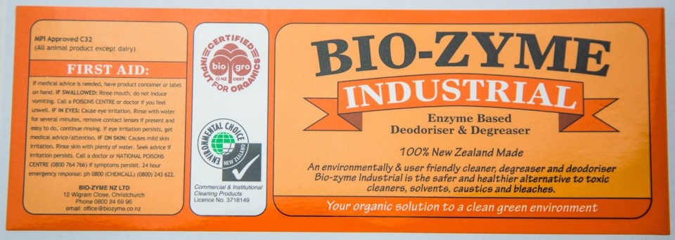 Bio-Zyme Industrial Label