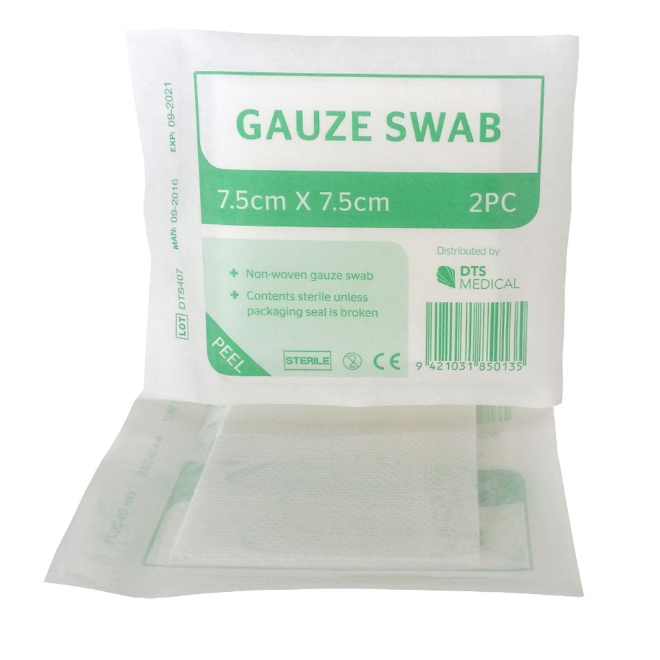 Fabric Gauze Swab 75x75mm Pack 2