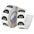 Avery Day Rotation Labels Sunday Removable Round 937335 24mm Black Roll 1000 image