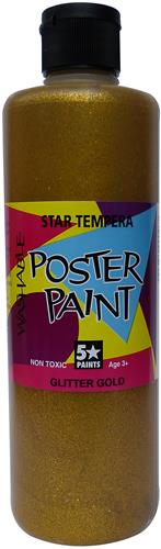 5 Star Tempera Poster Paint 500ml Glitter Gold
