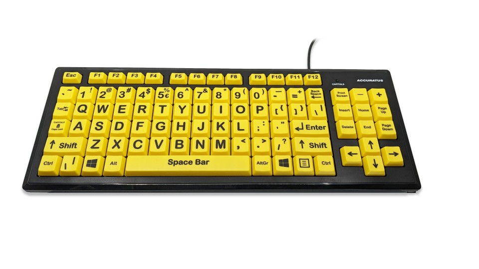 Accuratus Vision Assist Keyboard Wired Black Yellow