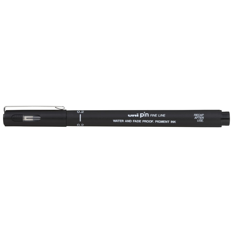 Uni Pin Fineliner Pen Permanent 02-200 0.2mm Black