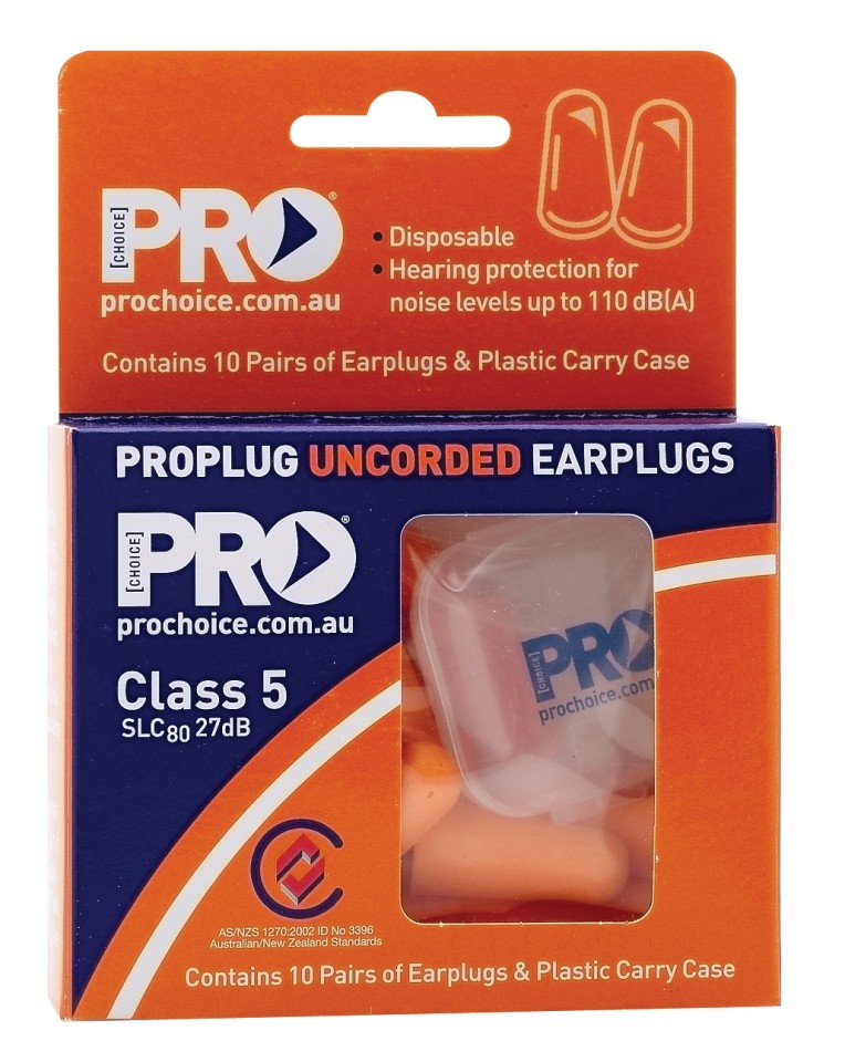 Pro Choice Probell Uncorded Earplugs Disposable Class 5 Pack 10 Pairs