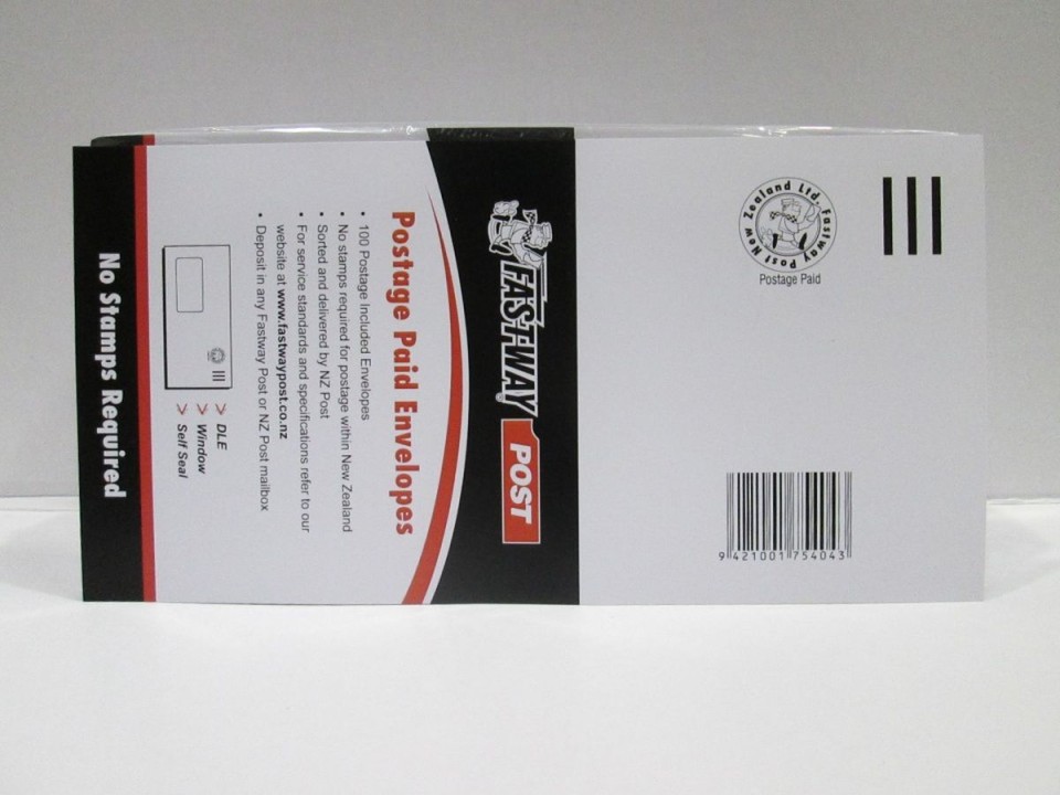 Fastway Prepaid Window Envelope Seal Easi DLE 114mm x 225mm White Pack 100