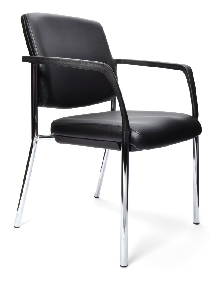 Lindis Visitor Chair PU with arms Black