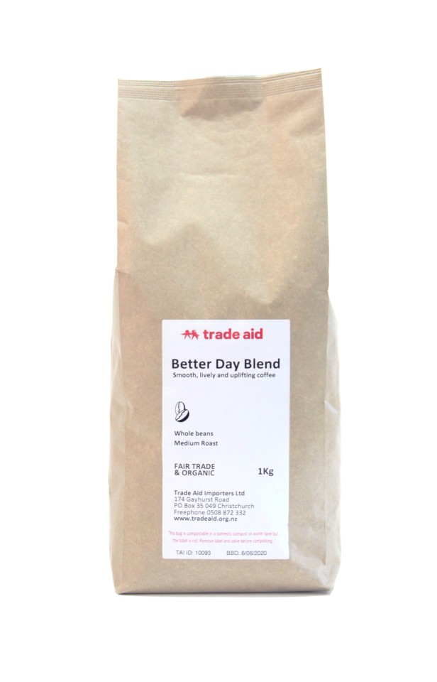 Trade Aid Better Day Blend Coffee Beans 1kg