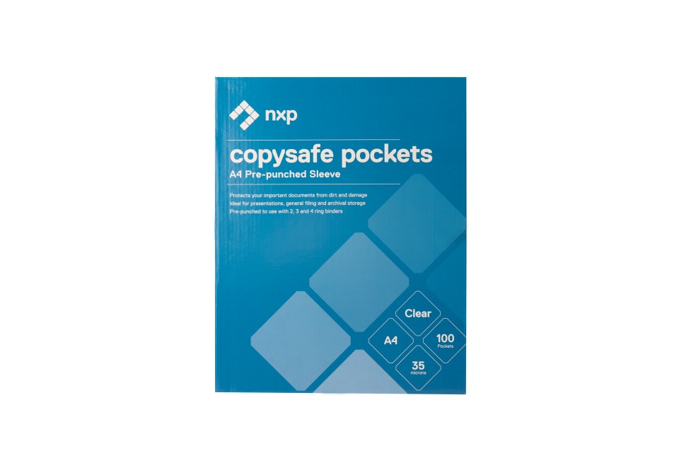 NXP Copysafe Sheet Protector Pockets Light Weight A4 40 Micron Box 100