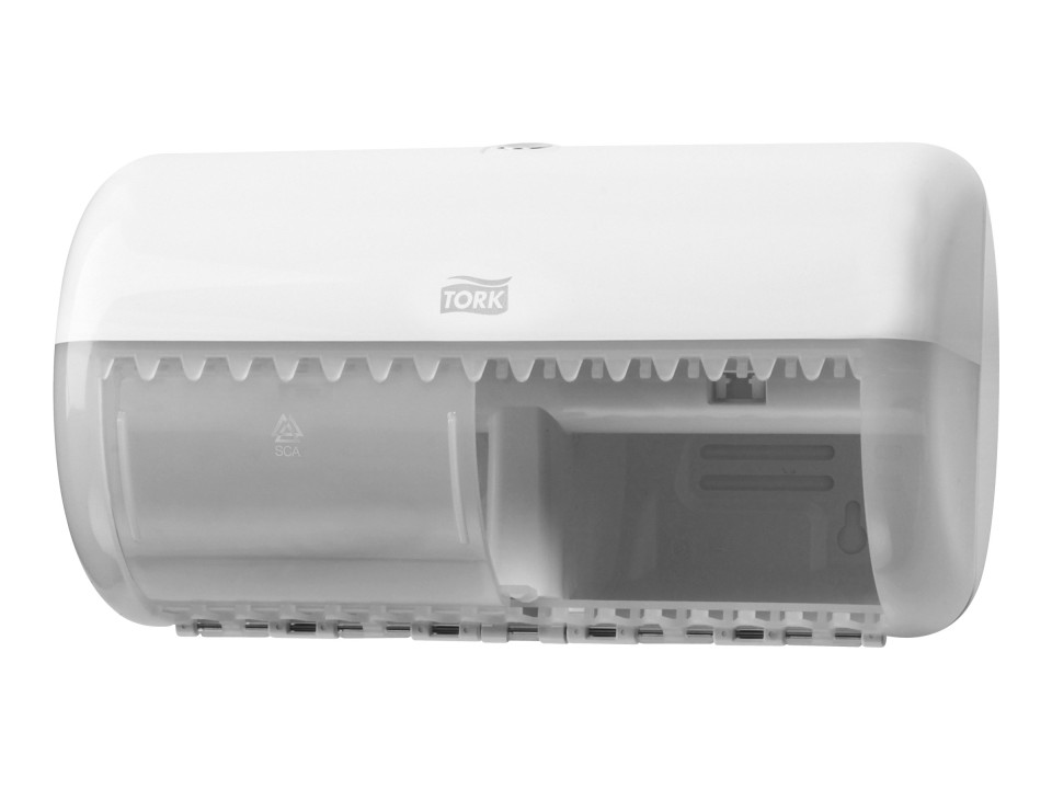Tork T4 Twin Conventional Toilet Roll Dispenser White 557000