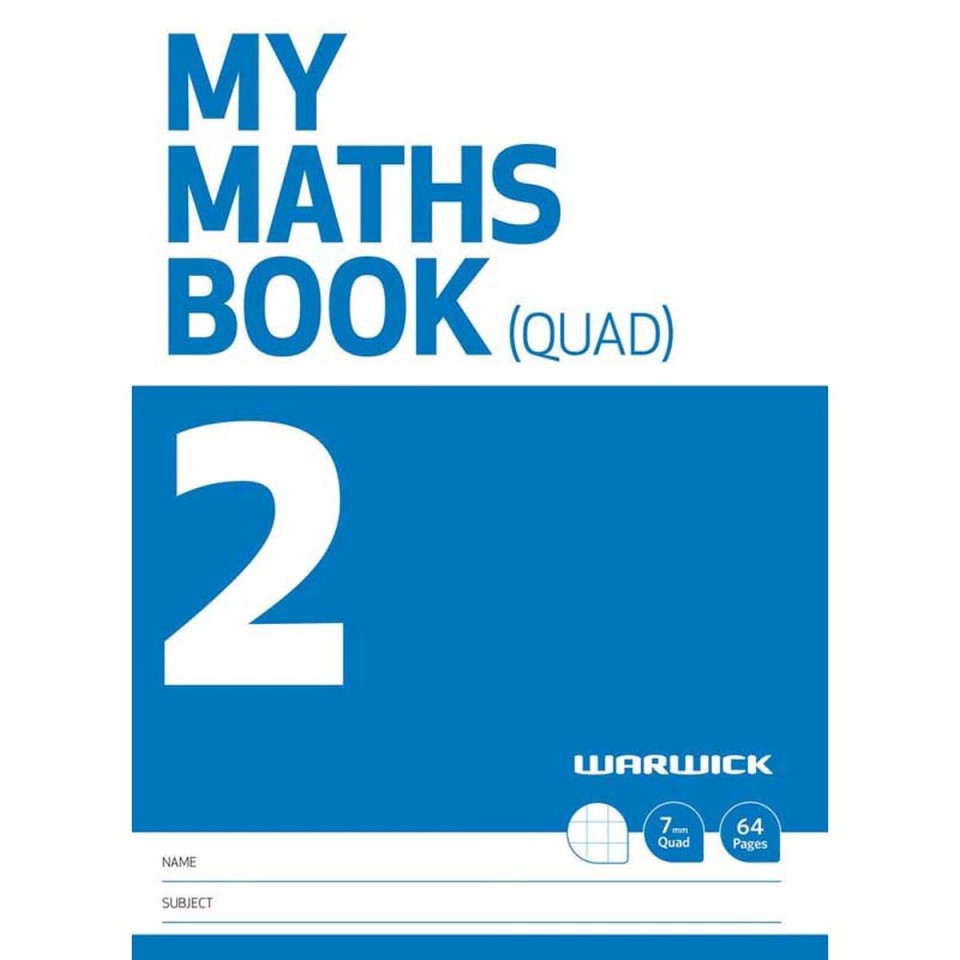 Warwick My Maths Book 2 7mm Quad 64 Page