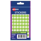Avery Fluoro Green Dot Round Stickers 12 Mm Diameter Permanent Pack 216 Labels (932282) image
