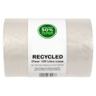Rubbish Bag Post Consumer Recycled 120L 900mx1200mm 35mu Clear Carton of 300 image