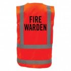 Orange Fire Warden High Vis Vest Large image