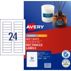Avery Permanent Labels Laser Inket Printer 959032/L7665 72x21.15mm 24 Up Sheet White Pack 600 Labels image