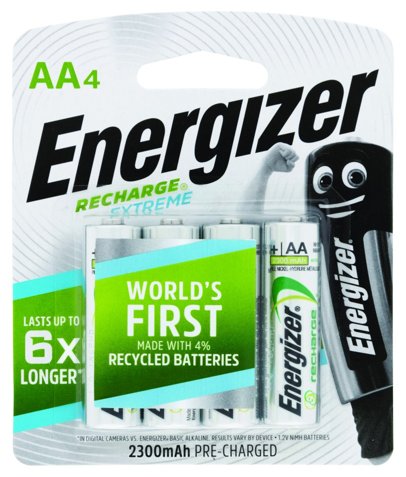 Energizer Recharge Extreme NiMH AA Battery Pack 4