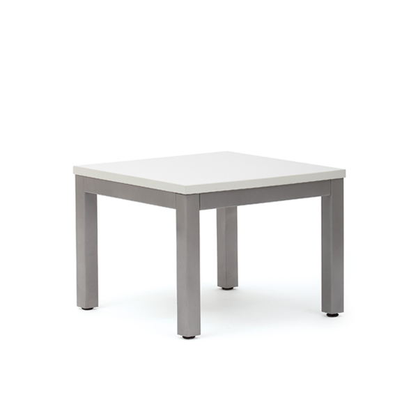 Cubit Coffee Table 600Wx450Hmm White Top / Silver Frame