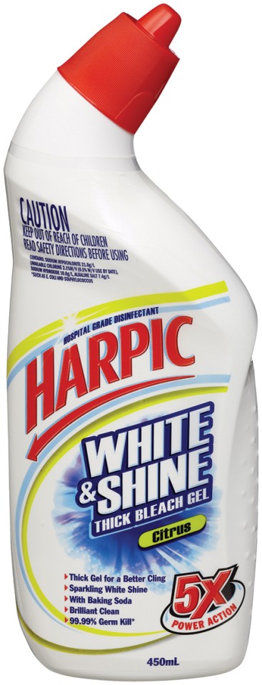 Harpic White & Shine Thick Bleach Gel Citrus 450ml