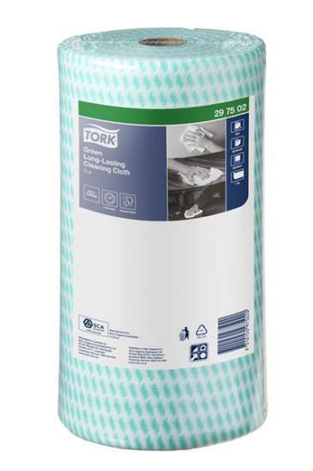 Tork Green Long-Lasting Cleaning Cloth Premium Heavy Duty 90 Sheets Per Roll
