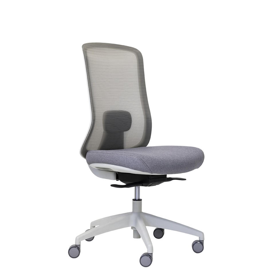Buro Elan Mesh Back Ergonomic Chair Light Grey - Grey Mesh And White Frame - No Arms