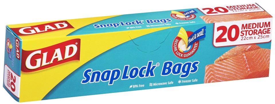 Glad Snaplock Storage Bags Resealable 220x250mm