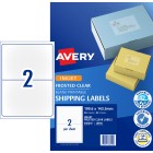 Avery Frosted Clear Shipping For Inkjet Printers 199.6 X 143.5mmpack 50 Labels (936002 / J8566) image