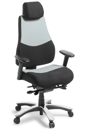 Control 24 Hour Chair Heavy Duty Synchro Mechanism High Back Black Grey