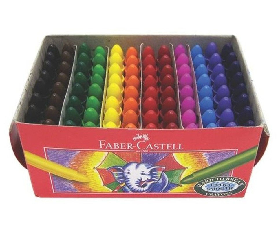 Faber-castell Chubby Crayons Assorted Colours Pack 96