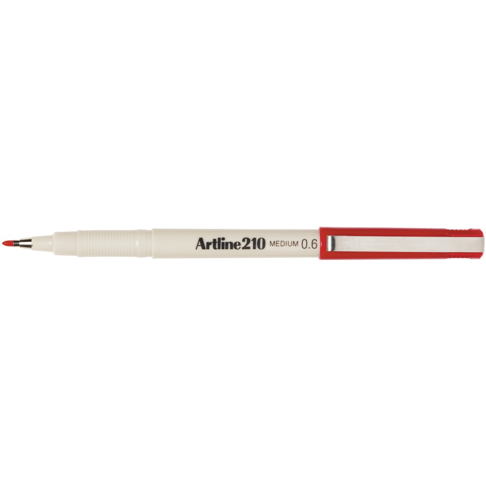 Artline 210 Fineliner Pen Medium 0.6mm Red