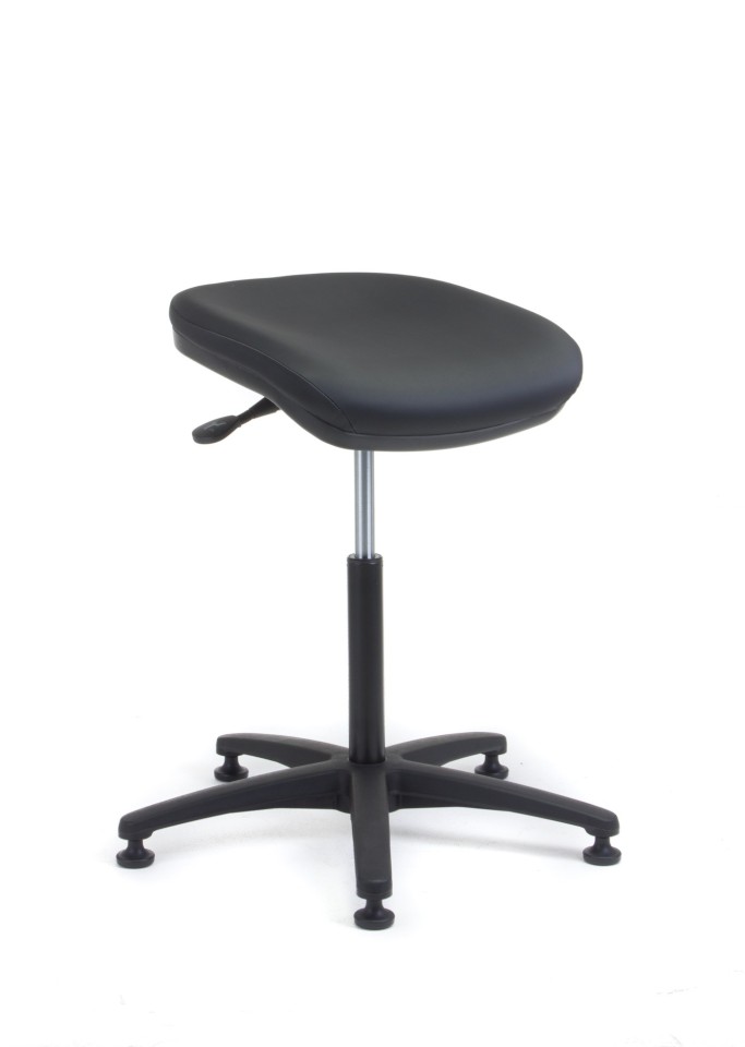 Chair Solutions Perching Stool with Grip-tech Vinyl Black