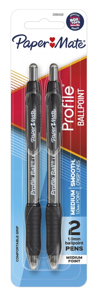 Paper Mate Profile Ballpoint Pen 1.0mm Black Pack 2