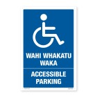 Te Reo Safety Sign Tunga Waka Whai Huarahi - Accessible Parking Pvc 300mm X 450 image