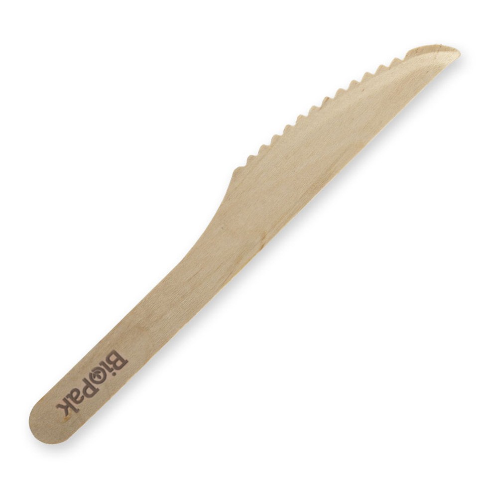 BioPak Knife 100% FSC Certified Wooden 160mm Pack 1000