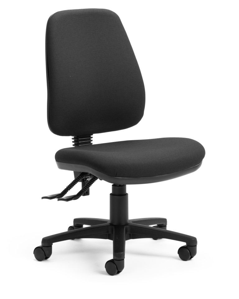 ChairSolutions Nova Chair High Back 3 Lever Black Fabric