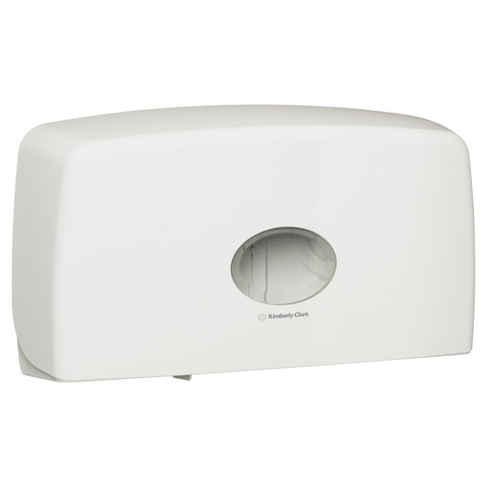 Kimberly Clark Aquarius Jumbo Lockable Toilet Tissue Dispenser White 70210