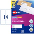 Avery Quickpeel Address Surefeed Laser&inkjet Printers 99.1 X 38.1mm Pack 140 Labels (959417/l7163) image