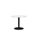 Classic Round Meeting Table 900 Dia x 745H x 25mm Snowdrift Top With Black Frame image