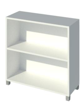 Bookcase 2 Tier 800Wx300Dmm White
