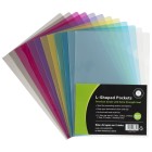 OSC L Shaped Pockets Heavy Duty A4 Assorted Colours Pack 12