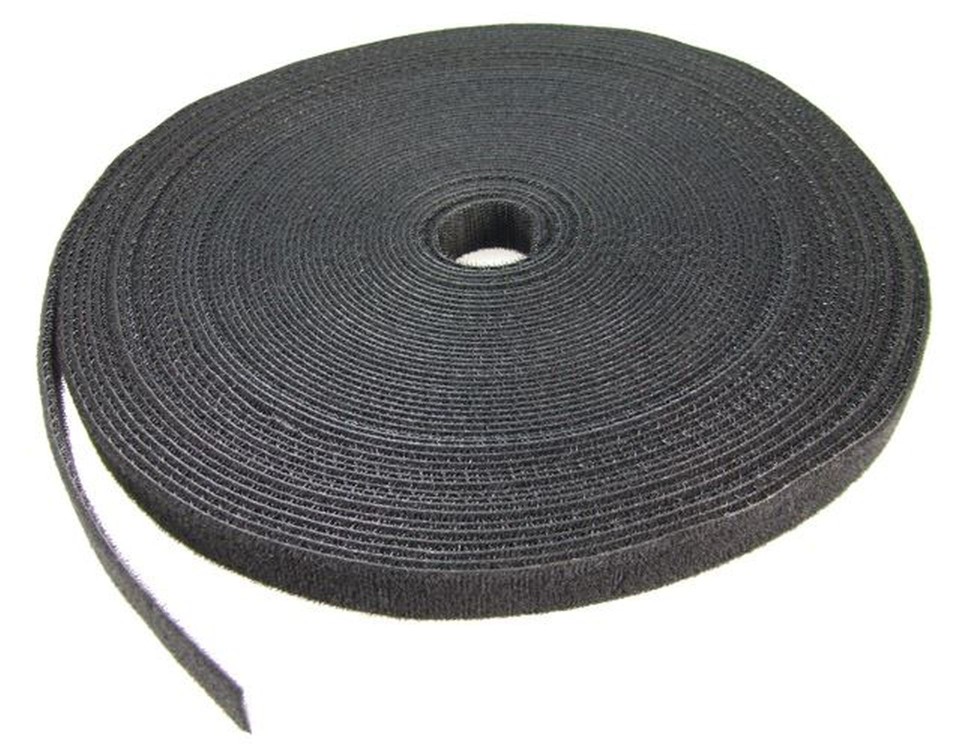 Dynamix Hook And Loop Velcro 25mmx20m Black Roll
