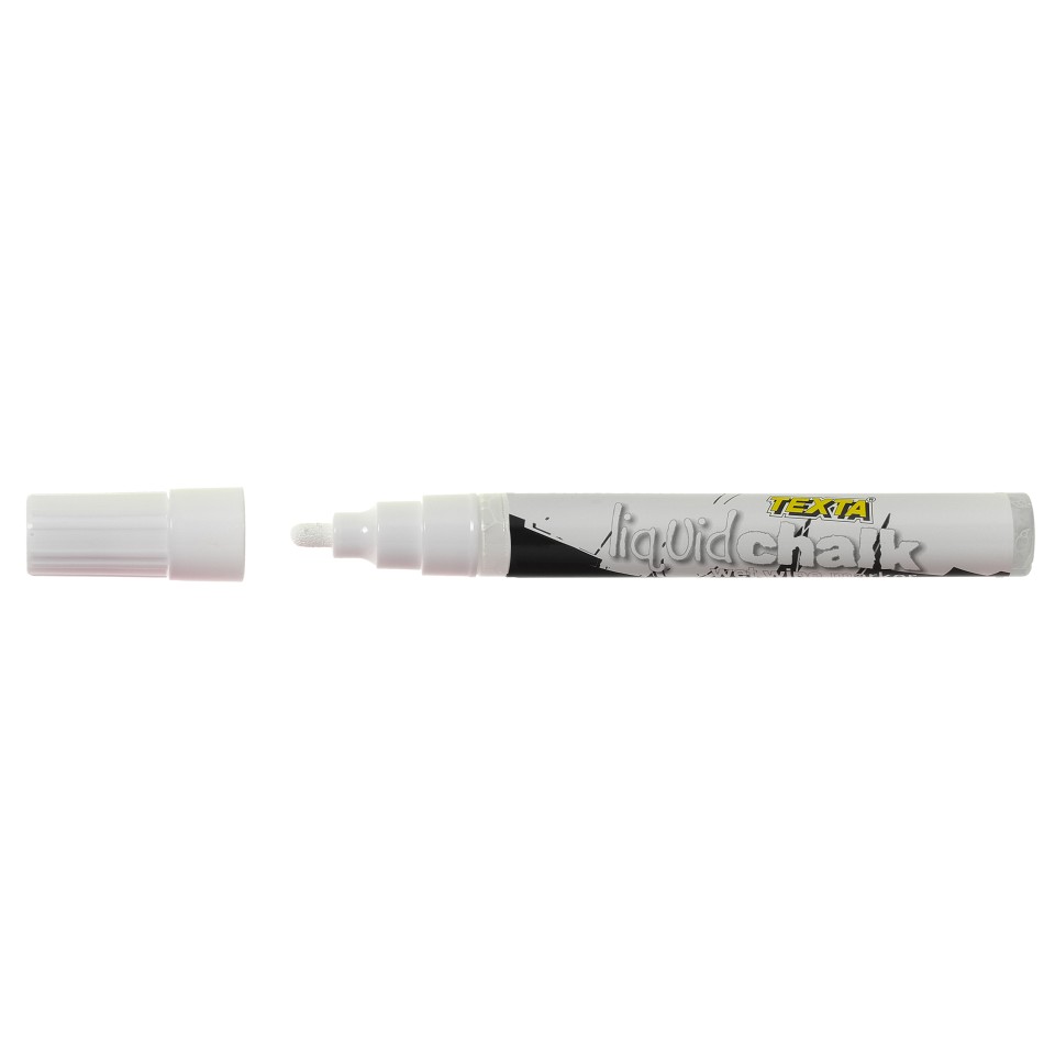 Texta Liquid Chalk Marker Wet-Wipe Bullet Tip 4.5mm White