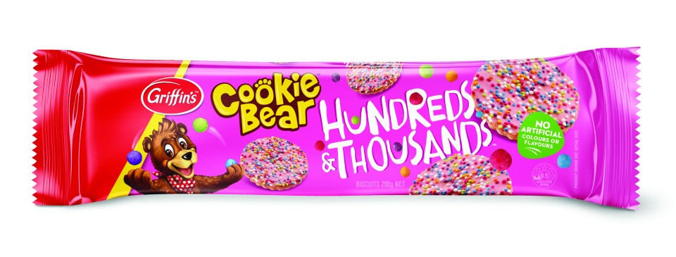 Griffins Cookie Bear Hundreds & Thousands Biscuits 200g