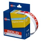 Avery Sold To Dispenser Labels 64 x 19 mm 125 Labels (937253) image