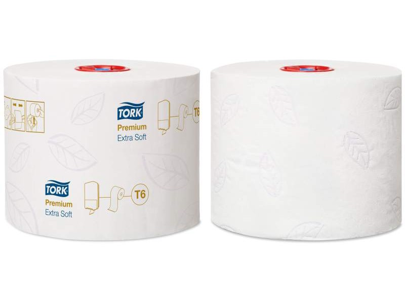 Tork T6 Compact Roll Extra Soft Toilet Paper 3 Ply White 70 meters per Roll 127510 Carton of 27