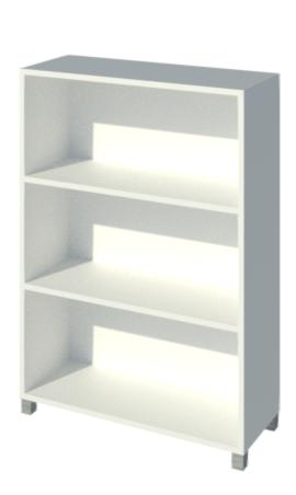 Bookcase 3 Tier 800Wx300Dmm White
