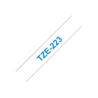 Brother TZe-223 P-Touch Laminated Labelling Tape Blue On White 9mmx8m image