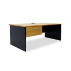 Delta 1200 Straight Desk With Drawers Beech/charcoal image