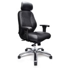 Buro Seating Everest Leather/Mesh Executive Chair With Headrest Black image
